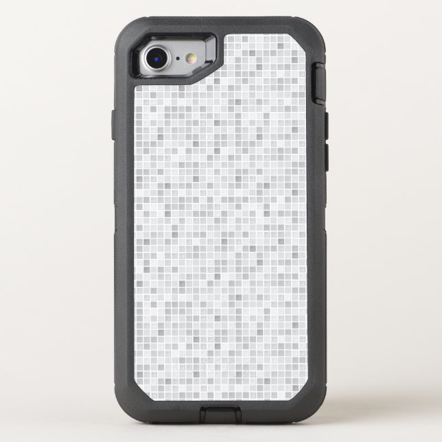 Gray Tiles Pattern Otterbox iPhone Case (Back)