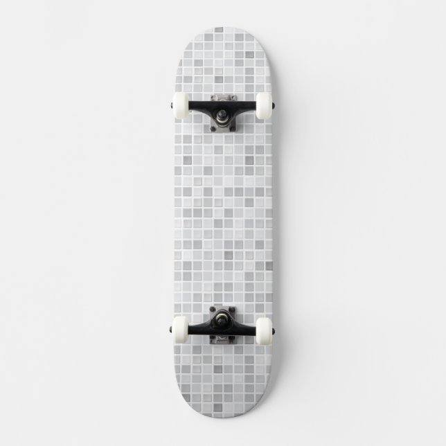 Gray Tiles Pattern Skateboard (Front)