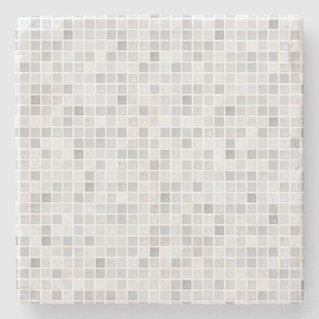 Gray Tiles Pattern Stone Coaster (Front)