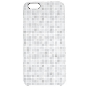 Gray Tiles Pattern Clear iPhone 6 Plus Case