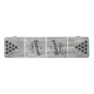 Gray Timber Retro Family Name & Year Beer Pong Table