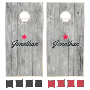 Gray Timber Vintage Star Signature Cornhole Set