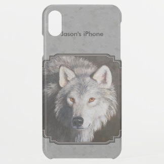 Gray Timber Wolf Face iPhone XS Max Case