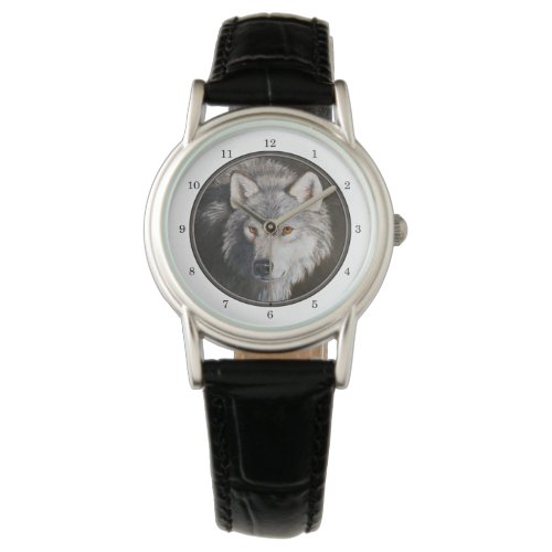 Gray Timber Wolf Face Watch