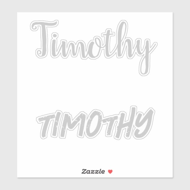 Gray Timothy Name,  Sticker (Sheet)