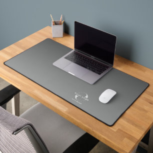 Gray to black Business logo Company brand Minimal Desk Mat