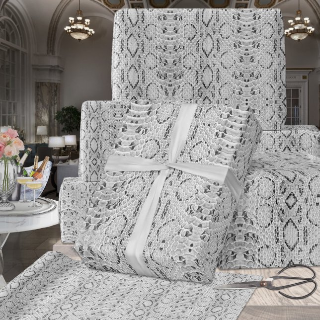 Gray Tone Black And White Snakeskin Wrapping Paper (Creator Uploaded)