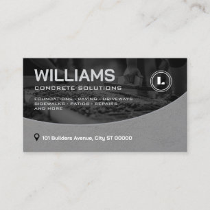 Gray tone concrete company business card