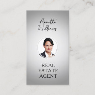 Gray tone portrait photo realtor business card
