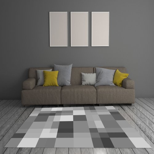Gray tones abstract geometric pattern rug