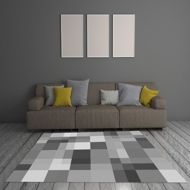 Gray tones abstract geometric pattern rug (Creator Uploaded)