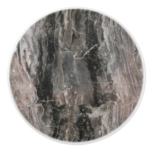Gray Tones And Black Marble Stone Texture Ceramic Knob