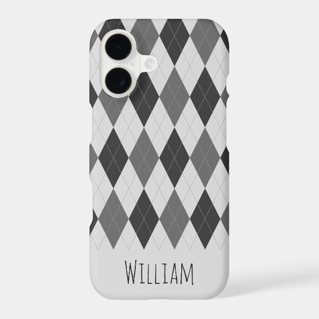 Gray Tones Argyle Pattern iPhone 7/8 Case (Back)