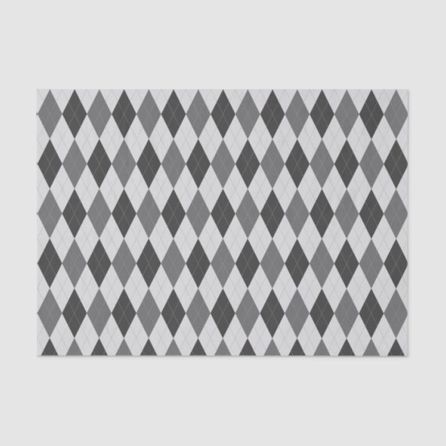 Gray Tones Argyle Pattern Tissue Paper (Front)