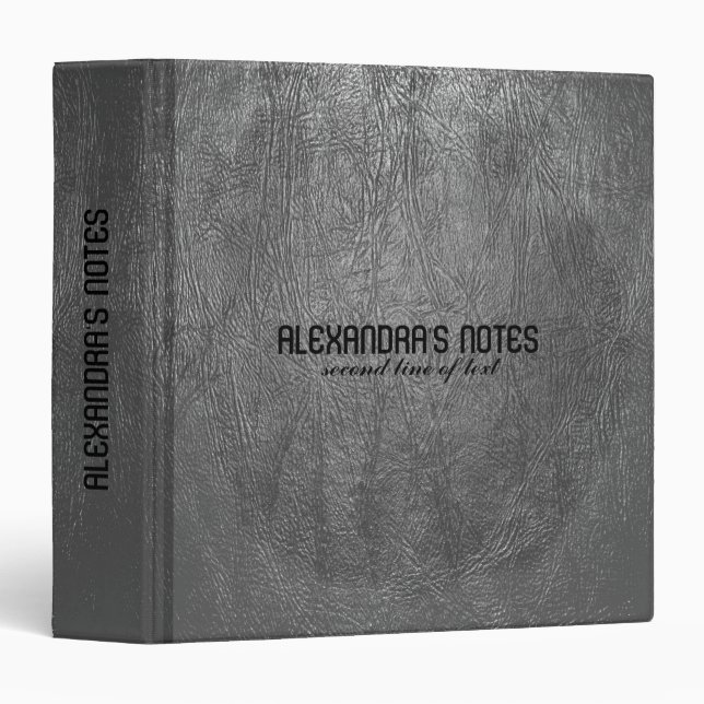 Gray Tones Faux Leather Look Binder (Front/Spine)