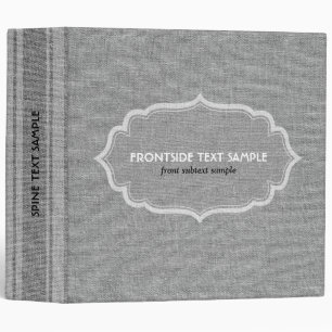 Gray Tones Linen Burlap Fabric Look 3 Ring Binder