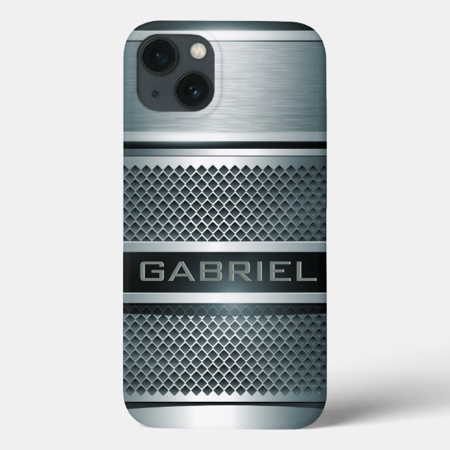 Gray Tones Metal Look Collage-Monogram Case-Mate iPhone Case (Back)