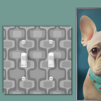 Gray Tones Mid-Century Modern Geometric Light Switch Cover