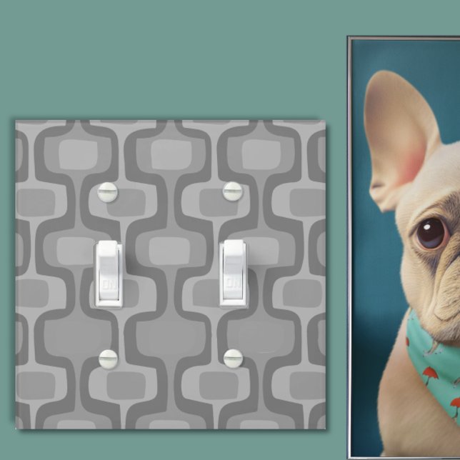 Gray Tones Mid-Century Modern Geometric Light Switch Cover (Creator Uploaded)