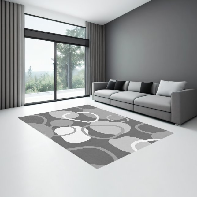 Gray tones organic shapes trendy modern pattern rug (Insitu (Indoor 3))