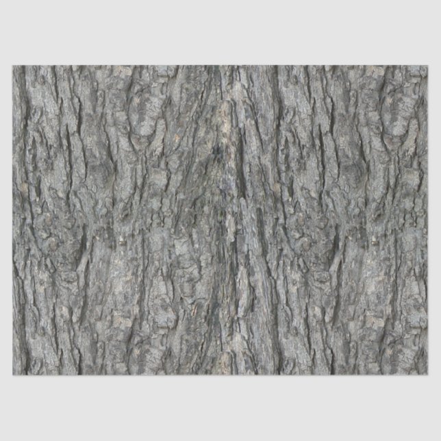 Gray Tones Rustic Wood Bark Print Tissue Paper (Front)