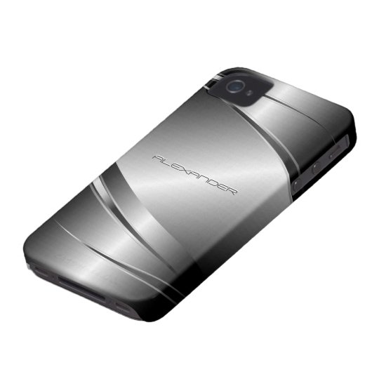 Gray Tones Stainless Steel Metalli Look- Monogram Case-Mate iPhone 4 Case