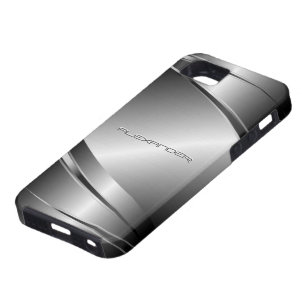 Gray Tones Stainless Steel Metalli Look- Monogram iPhone SE/5/5s Case