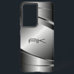 Gray Tones Stainless Steel Metalli Look- Monogram Samsung Galaxy S21 Ultra Case<br><div class="desc">Image of a gray tones metallic stainless steel look,  metallic texture. Custom and optional monogram. Design is available on other products and can be requested on any product we offer at Zazzle.</div>