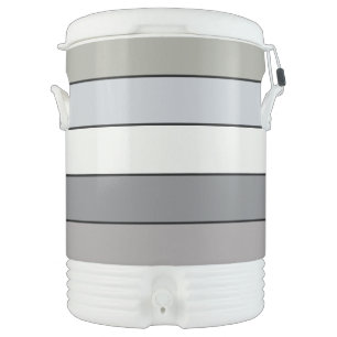 Gray Tones With Black Stripes On Watercolor Paper Beverage Cooler