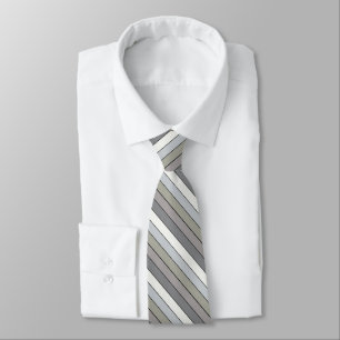 Gray Tones With Black Stripes On Watercolor Paper Neck Tie
