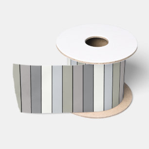 Gray Tones With Black Stripes On Watercolor Paper Satin Ribbon
