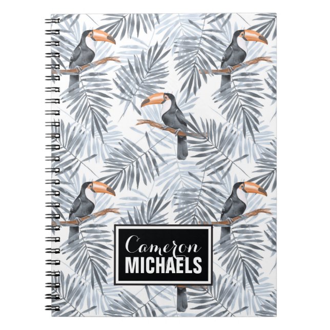 Gray Toucan | Add Your Name Notebook (Front)