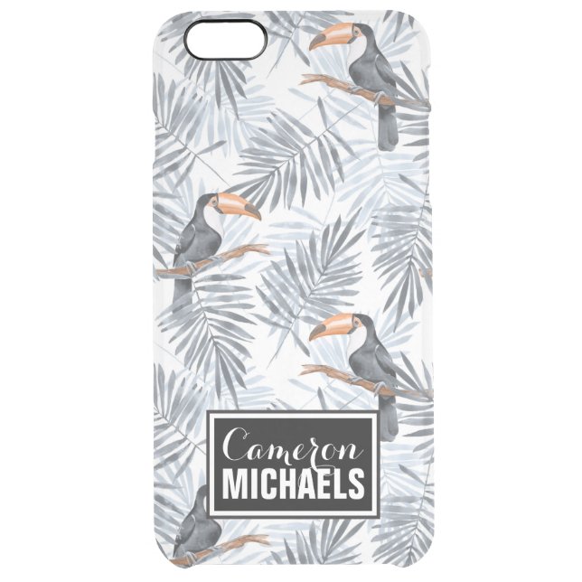 Gray Toucan | Add Your Name Uncommon iPhone Case (Back)