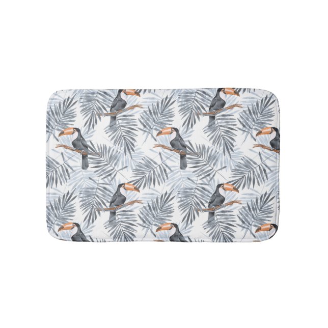 Gray Toucan Bathroom Mat (Front)