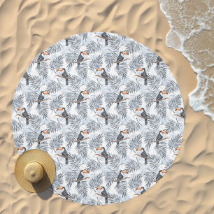 Gray Toucan Beach Towel