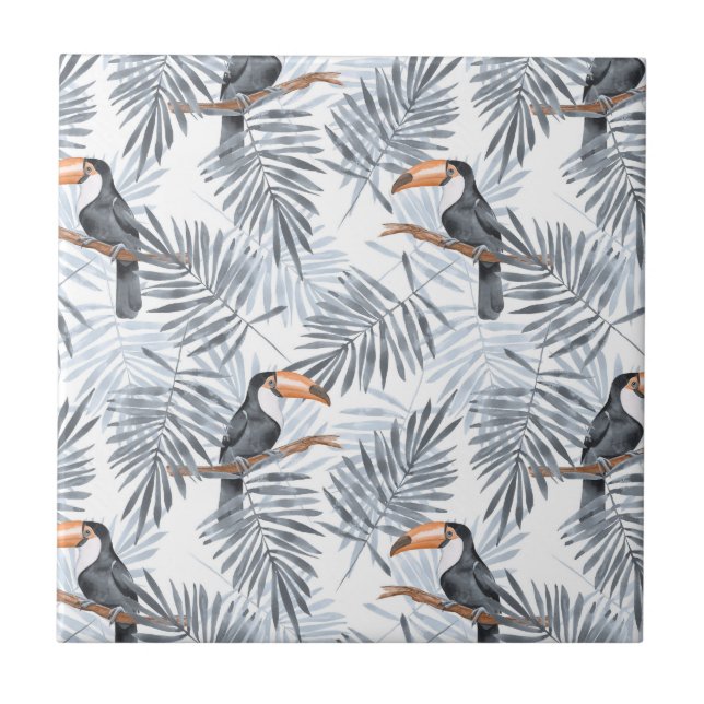 Gray Toucan Ceramic Tile (Front)