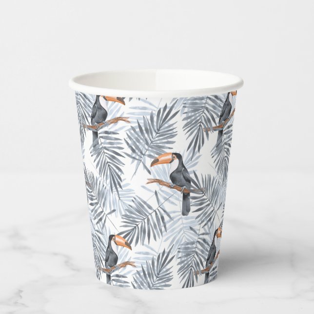 Gray Toucan Paper Cups (Left)