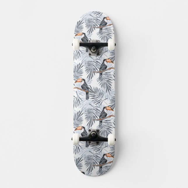 Gray Toucan Skateboard Deck (Front)