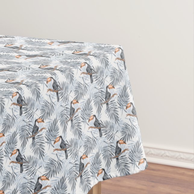 Gray Toucan Tablecloth (In Situ)