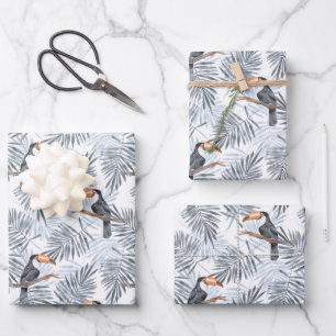 Gray Toucan Wrapping Paper Sheets