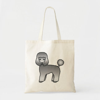 Gray Toy Poodle Cute Cartoon Dog Tote Bag