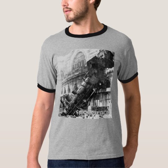Gray Train Wreck Ringer Tee