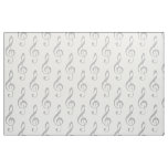 Gray Treble Clef Pattern Fabric