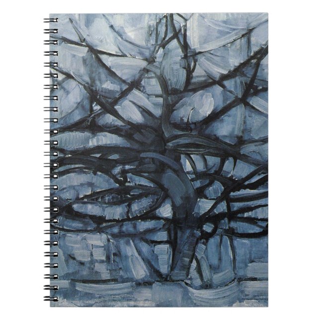 Gray Tree By Piet Mondrian Notebook (Front)