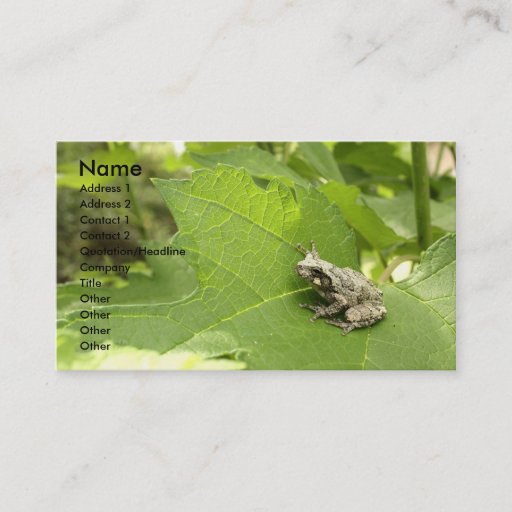 Customizable Gray Tree Frog Business Cards
