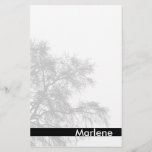 Gray Tree Silhouette Stationery at Zazzle