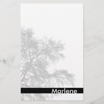 Gray Tree Silhouette Stationery by PrettyPapers at Zazzle