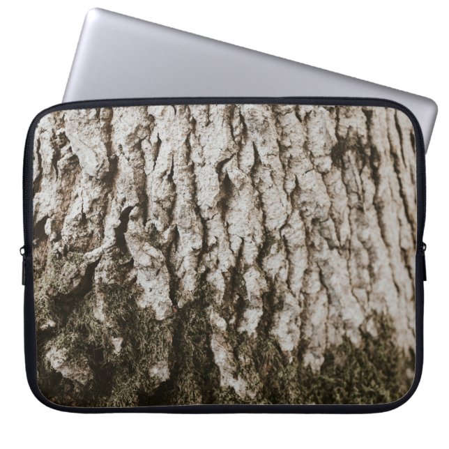 Gray tree trunk laptop sleeve (Front)