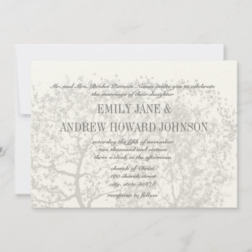 Gray Tree Weddings Personalized Invitations