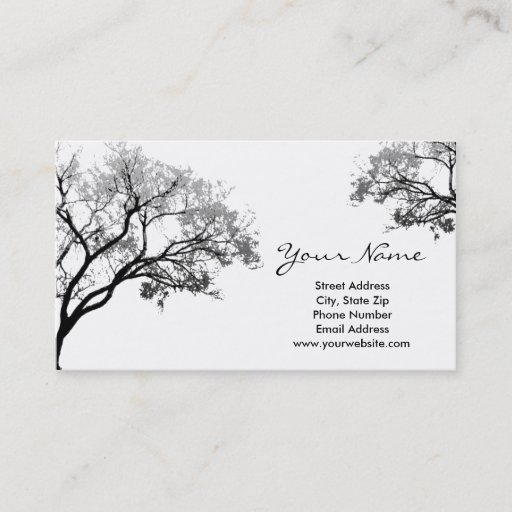 Customizable Gray Trees Business Cards